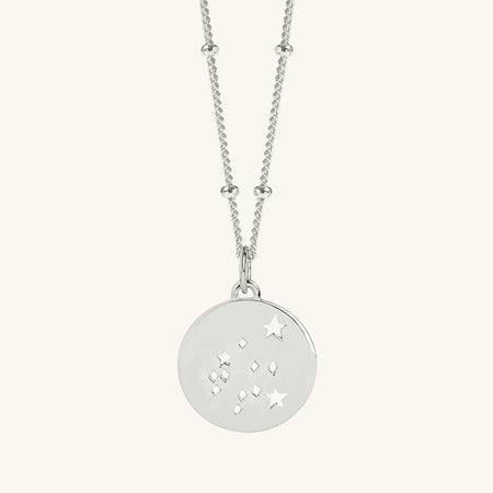 Aquarius Star Sign Necklace Silver